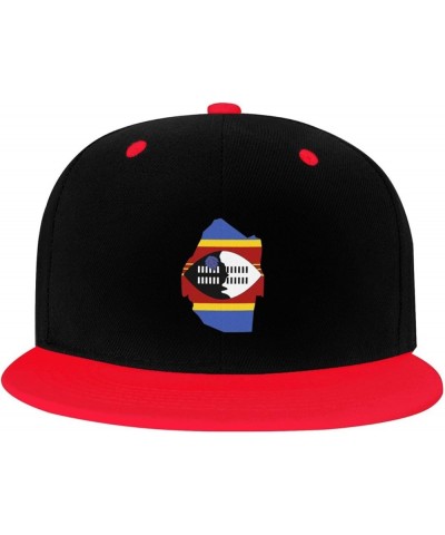 Swaziland Terrain Map Snapback Hat for Men Women Baseball Cap Trucker Flat Bill Hats Dad Caps Red $13.09 Baseball Caps