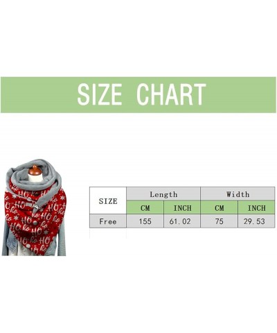 Multi-Purpose Scarves Fashion Winter Christmas Print Button Soft Wrap Casual Warm Scarves Shawls Red $10.19 Scarves