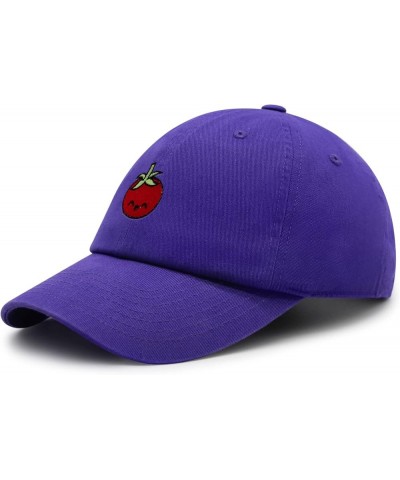 Tomato Premium Dad Hat Embroidered Baseball Cap Vegetable Vegan Purple $10.24 Baseball Caps