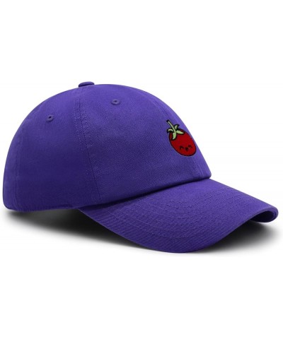 Tomato Premium Dad Hat Embroidered Baseball Cap Vegetable Vegan Purple $10.24 Baseball Caps