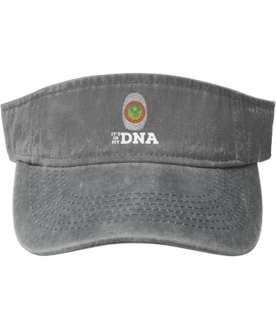 Seal of Mauritania It's in My DNA Sun Visor Hats for Women Men Adjustable Sports Sun Hats Cotton Golf Cap Gray $10.68 Visors