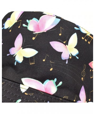 Fashion Men and Women Casual Summer Printed Outdoor Double Sided Flat Top Sunshade Bucket Hat Casual Fisherman Cap Black $9.6...