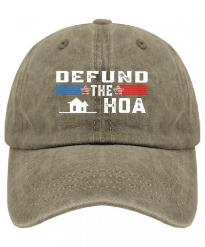 DEFUND The HOA Homeowners Association Social Hat for Womens Funny Baseball Caps Cool Washed Dad Hats Cotton Pigment Khaki $11...