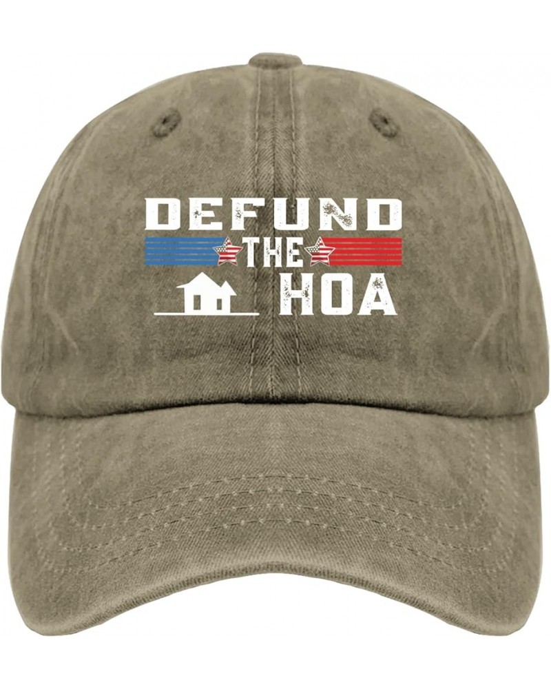 DEFUND The HOA Homeowners Association Social Hat for Womens Funny Baseball Caps Cool Washed Dad Hats Cotton Pigment Khaki $11...