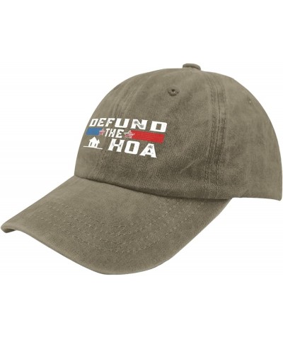 DEFUND The HOA Homeowners Association Social Hat for Womens Funny Baseball Caps Cool Washed Dad Hats Cotton Pigment Khaki $11...