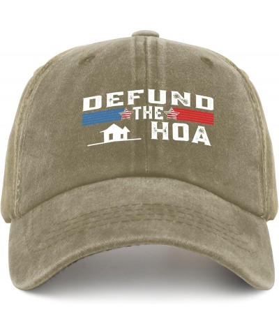 DEFUND The HOA Homeowners Association Social Hat for Womens Funny Baseball Caps Cool Washed Dad Hats Cotton Pigment Khaki $11...