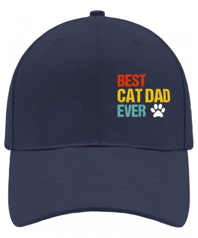 Baseball hat Best cat dad Ever dad caps for Women Retro Polyester Snapbacks Navy-classic Cap (Printing) $9.64 Baseball Caps