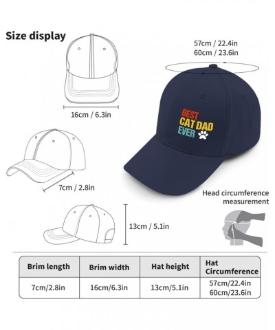 Baseball hat Best cat dad Ever dad caps for Women Retro Polyester Snapbacks Navy-classic Cap (Printing) $9.64 Baseball Caps