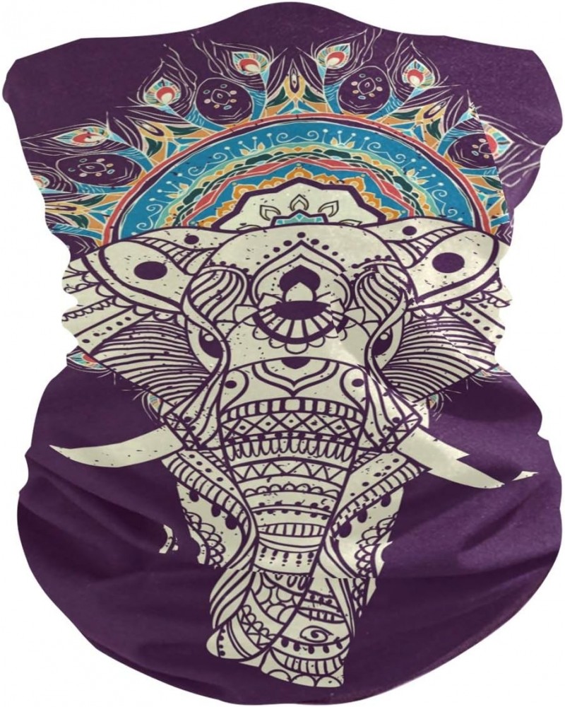 Bandana Headband Balaclavas Headwear Vintage Indian Bohemian Elephant for Sports Outdoor Neck Face Wrap Scarf $11.01 Balaclavas