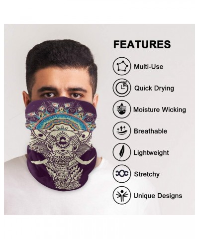 Bandana Headband Balaclavas Headwear Vintage Indian Bohemian Elephant for Sports Outdoor Neck Face Wrap Scarf $11.01 Balaclavas