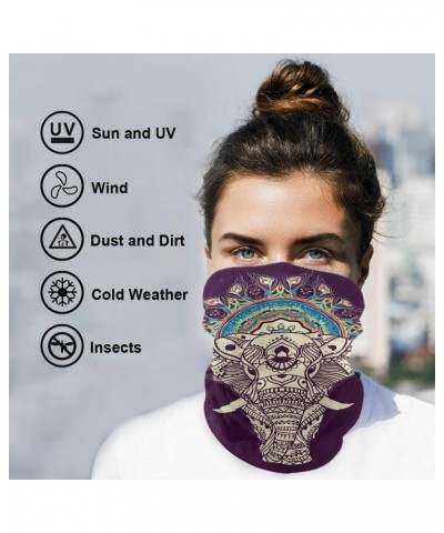 Bandana Headband Balaclavas Headwear Vintage Indian Bohemian Elephant for Sports Outdoor Neck Face Wrap Scarf $11.01 Balaclavas