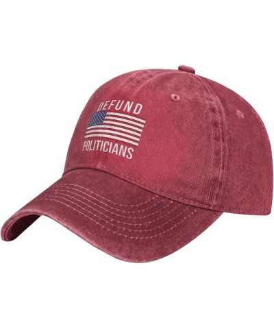 Defund Politicians Cowboy Baseball Cap Trucker Hat Red $20.53 Cowboy Hats