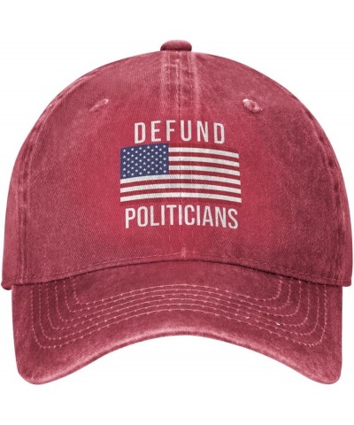 Defund Politicians Cowboy Baseball Cap Trucker Hat Red $20.53 Cowboy Hats