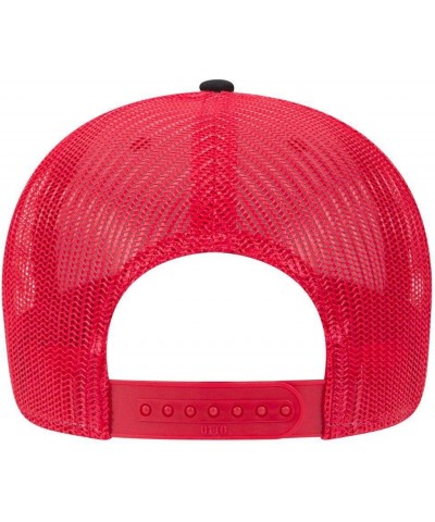 6 Panel Low Profile Contrast Vertical Mesh Back Cap Blk/Red/Red $10.16 Baseball Caps