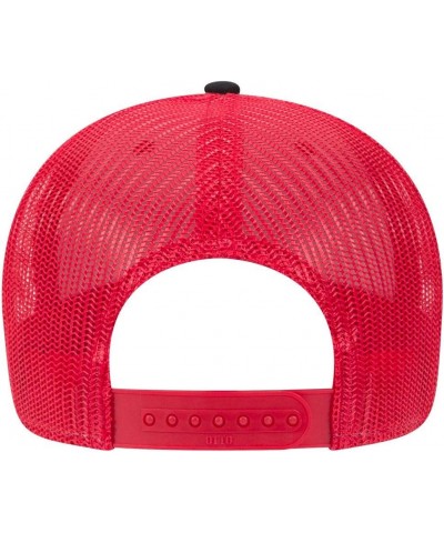 6 Panel Low Profile Contrast Vertical Mesh Back Cap Blk/Red/Red $10.16 Baseball Caps