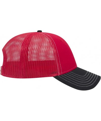 6 Panel Low Profile Contrast Vertical Mesh Back Cap Blk/Red/Red $10.16 Baseball Caps