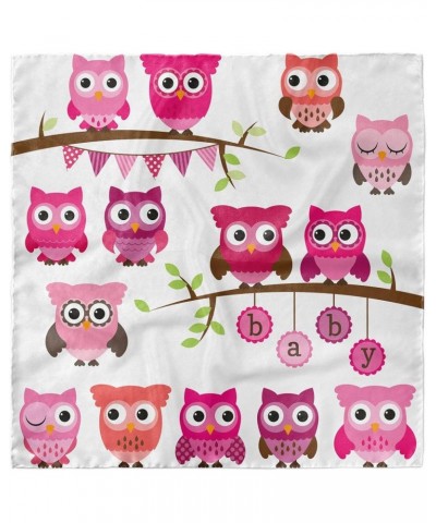 Head Scarf, Owls Branches Cartoon, Hair Wrap Purple Pink Brown $15.65 Scarves