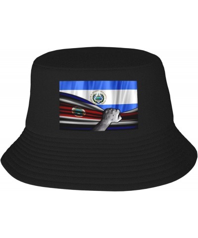 Flag Bucket Hat for Men Women Adult Printed Summer Fishing Hats Sun Hats Novelty Bucket Hats for Man Woman Black Costa Rica F...