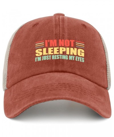 I'm Not Sleeping I'm Resting My Eyes Cap Womans Hat AllBlack Baseball Hat Gifts for Dad Saffron02 $11.79 Sun Hats