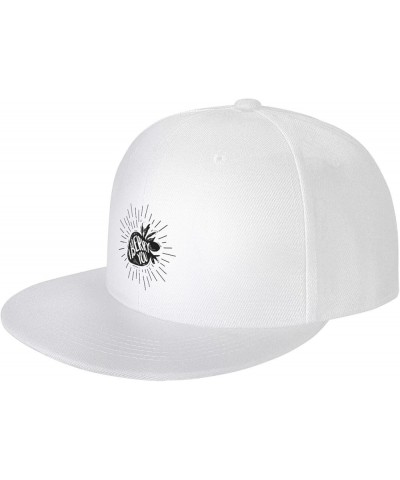 Strawberry Silhouette Snapback Hats for Men Baseball Cap Trucker Hat Flat Brim Hats White $13.99 Baseball Caps