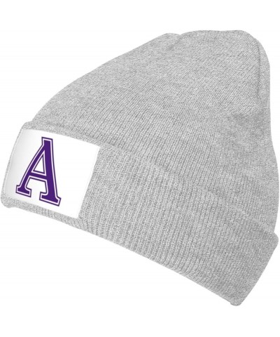 Amherst College Logos Stretch Knit Hat for Men Women Winter Warm Cap Gray $7.08 Skullies & Beanies