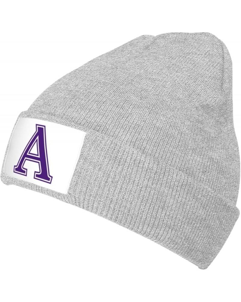 Amherst College Logos Stretch Knit Hat for Men Women Winter Warm Cap Gray $7.08 Skullies & Beanies