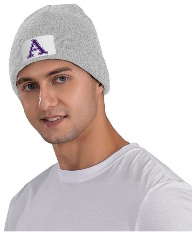 Amherst College Logos Stretch Knit Hat for Men Women Winter Warm Cap Gray $7.08 Skullies & Beanies