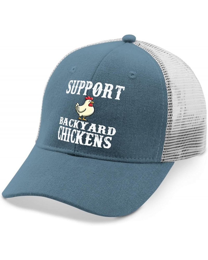 Funny Hats Support Backyard Chickens Hat and Funny Summer Hat & Gifts Party Hats and Funny Trucker Hat Skyblue $9.59 Baseball...