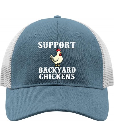 Funny Hats Support Backyard Chickens Hat and Funny Summer Hat & Gifts Party Hats and Funny Trucker Hat Skyblue $9.59 Baseball...