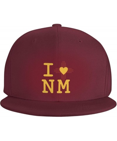 Men Women Adjustable Baseball Caps, I Love New Mexico Unisex Plain Hats Vintage Trucker Dad Cap Black Dark Red $9.63 Baseball...