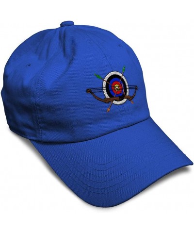 Soft Baseball Cap Sport Archery Bow Hunting Archery Recreational Cotton Embroidered Dad Hats for Men & Women Royal Blue Desig...