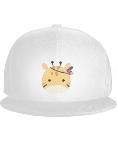 Cute Tribal Giraffe Head Snapback Hats for Men Baseball Cap Trucker Hat Flat Brim Hats White $10.96 Baseball Caps