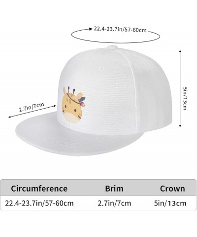 Cute Tribal Giraffe Head Snapback Hats for Men Baseball Cap Trucker Hat Flat Brim Hats White $10.96 Baseball Caps