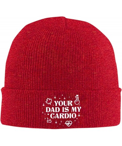 Your Dad is My Cardio Beanie Men Slouchy Knit Skull Cap Black Warm Winter Ski Stocking Hats Red $11.60 Skullies & Beanies