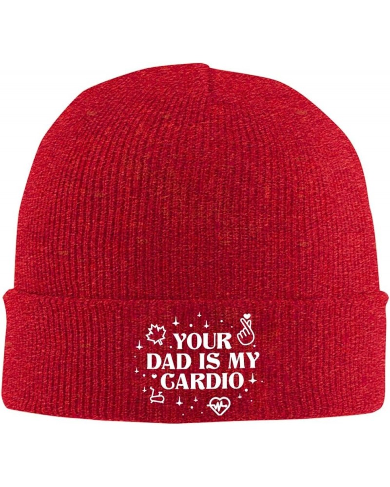 Your Dad is My Cardio Beanie Men Slouchy Knit Skull Cap Black Warm Winter Ski Stocking Hats Red $11.60 Skullies & Beanies