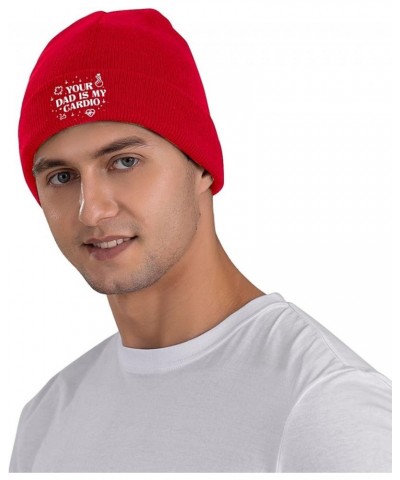 Your Dad is My Cardio Beanie Men Slouchy Knit Skull Cap Black Warm Winter Ski Stocking Hats Red $11.60 Skullies & Beanies