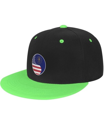 Yin Yang Flag Combination of America and Indiana Baseball Cap for Men Women Snapback Hat Adjustable Flat Bill Hats Green $12....