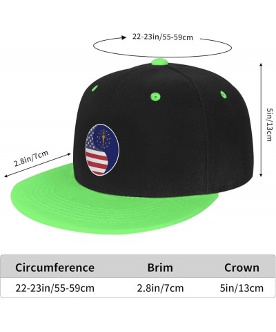 Yin Yang Flag Combination of America and Indiana Baseball Cap for Men Women Snapback Hat Adjustable Flat Bill Hats Green $12....