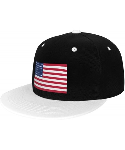 Flag of The United States (1891–1896) Snapback Hat for Men Women Baseball Cap Trucker Flat Bill Hats Dad Caps White $11.88 Ba...