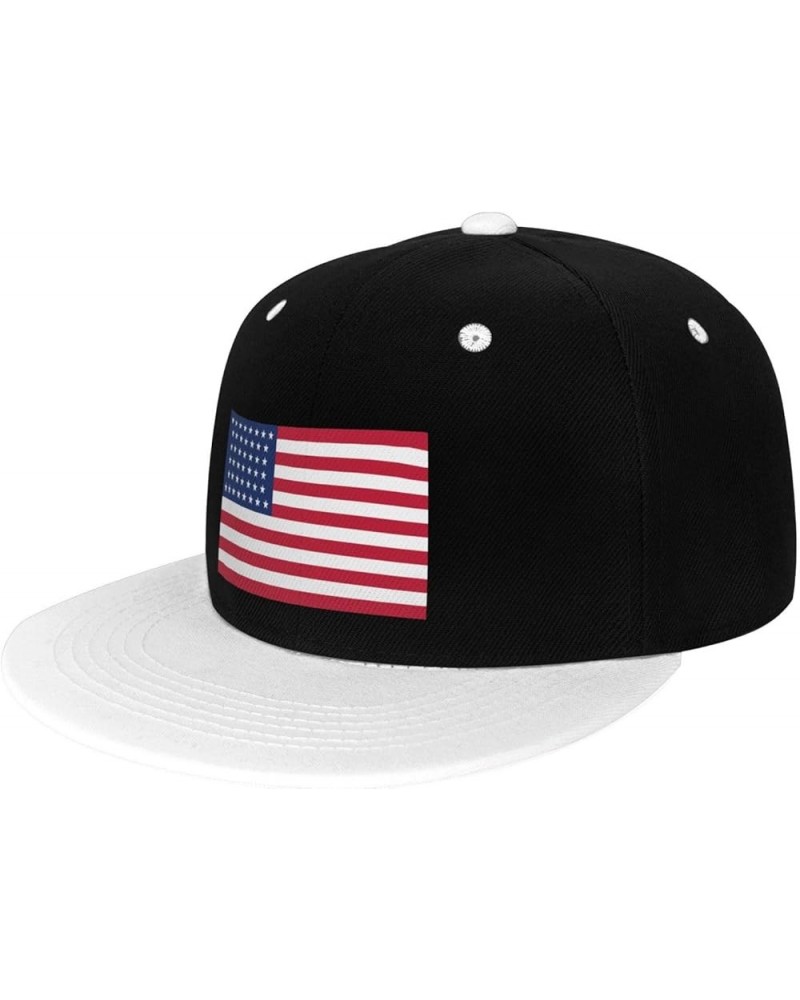 Flag of The United States (1891–1896) Snapback Hat for Men Women Baseball Cap Trucker Flat Bill Hats Dad Caps White $11.88 Ba...