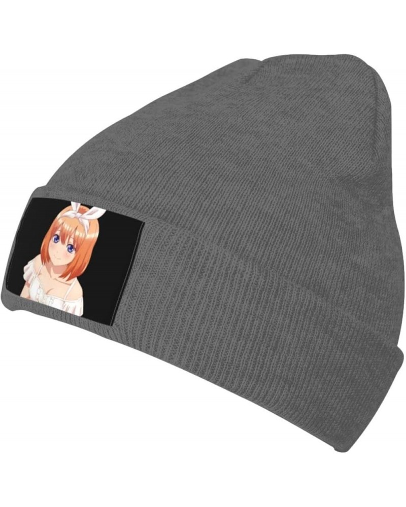 The Quintessential Quintuplets Yotsuba Knit Hat Winter Ski Warm Knitted Caps Plain Cuffed Beanie for Men Women Black Deep Hea...