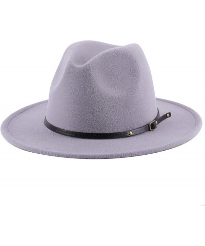 Fedora Hats for Men Fashion Unisex Elegant Felt Lady Belt Buckle Wide Brim Top Hat Casual Women Jazz Cowboy Cap Green $14.47 ...