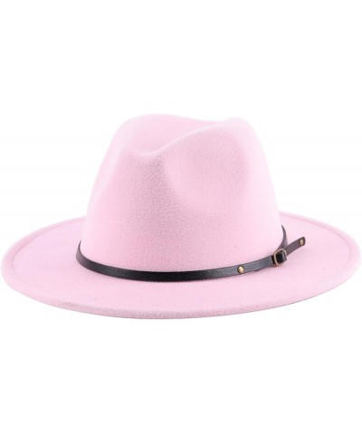 Fedora Hats for Men Fashion Unisex Elegant Felt Lady Belt Buckle Wide Brim Top Hat Casual Women Jazz Cowboy Cap Green $14.47 ...