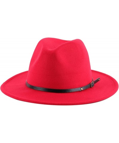 Fedora Hats for Men Fashion Unisex Elegant Felt Lady Belt Buckle Wide Brim Top Hat Casual Women Jazz Cowboy Cap Green $14.47 ...