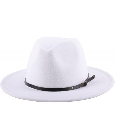 Fedora Hats for Men Fashion Unisex Elegant Felt Lady Belt Buckle Wide Brim Top Hat Casual Women Jazz Cowboy Cap Green $14.47 ...