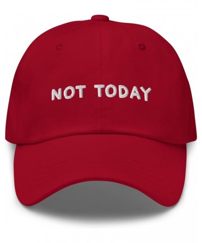 Not Today Embroidered Baseball Cap Cotton Unisex Funny Sarcastic Hat Adjustable Minimalist Dad Hat Cranberry $19.86 Baseball ...