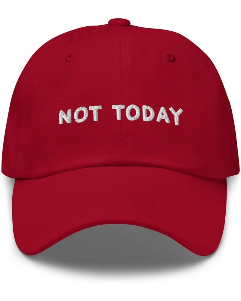 Not Today Embroidered Baseball Cap Cotton Unisex Funny Sarcastic Hat Adjustable Minimalist Dad Hat Cranberry $19.86 Baseball ...