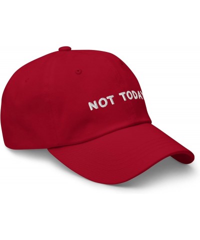 Not Today Embroidered Baseball Cap Cotton Unisex Funny Sarcastic Hat Adjustable Minimalist Dad Hat Cranberry $19.86 Baseball ...