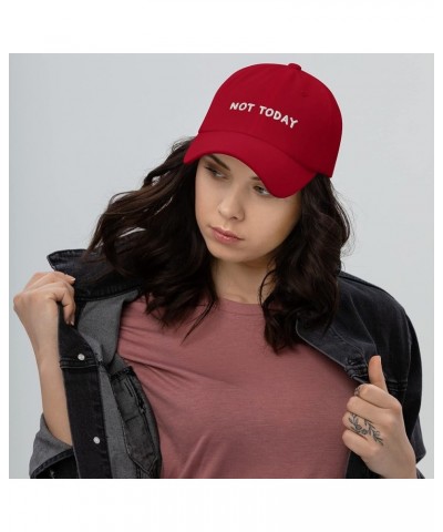 Not Today Embroidered Baseball Cap Cotton Unisex Funny Sarcastic Hat Adjustable Minimalist Dad Hat Cranberry $19.86 Baseball ...