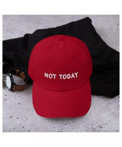 Not Today Embroidered Baseball Cap Cotton Unisex Funny Sarcastic Hat Adjustable Minimalist Dad Hat Cranberry $19.86 Baseball ...